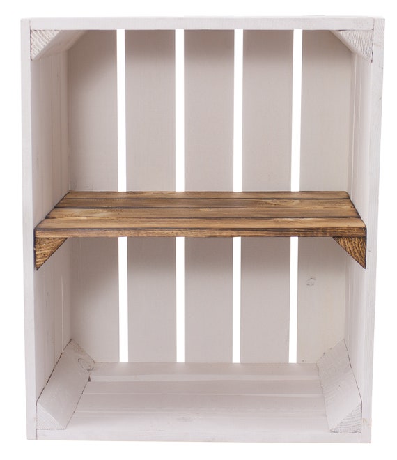 Graduated Prices L New White Wooden Box With Flamed Middle Board  50cmx40cmx30cm Shoe Rack Wall Shelves Wooden Boxes Fruit Boxes Wine Box 