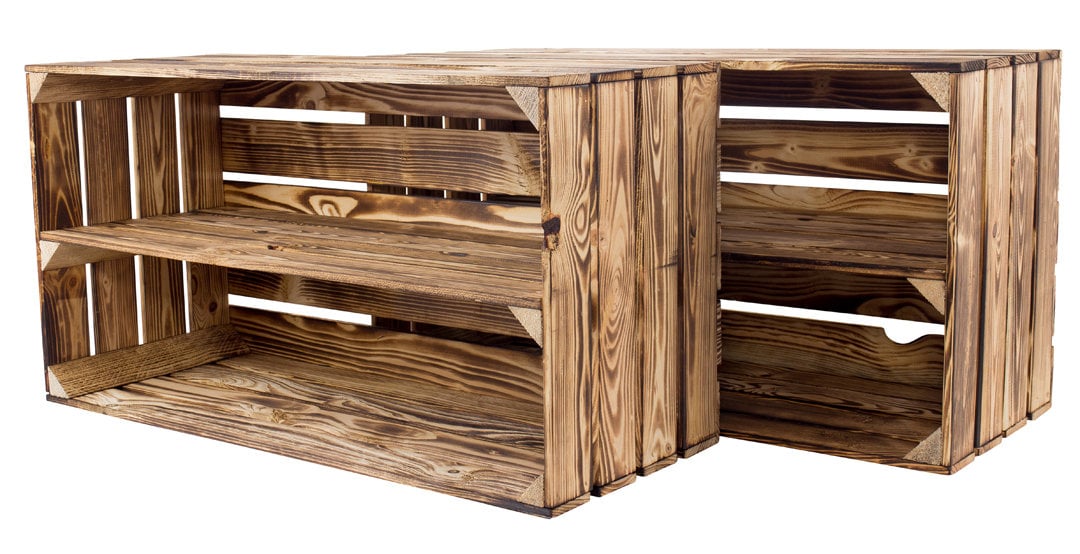 Rustikales Bücherregal für die Wand aus geflammtem Holz ein | Etsy