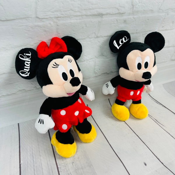 Disney Plüschtier - Kuscheltier Mickey Maus, Minnie Maus, Personalisiert Geschenkidee - Kinderzimmer  Wunschname Mickey Mouse - Minnie Mouse