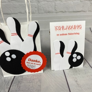 Mitgebseltüte & Einladungskarte set Bowling Bahngoodie bags goodies birthday party happy birthday Disney kids party invitation card