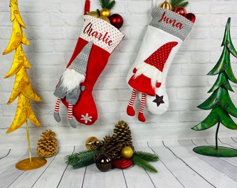 Santa stocking Santa sock Christmas sock decoration children's room wall decoration stocking personalized desired name gnome boy gnome girl