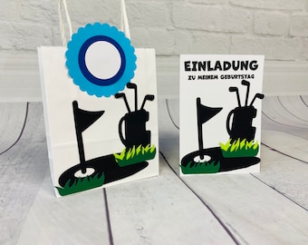 Regalo para invitados bolsa de regalos bolsa de fiesta tarjeta de invitación cumpleaños infantil fiesta de mini golf fiesta de cumpleaños golf cumpleaños infantil pista de mini golf