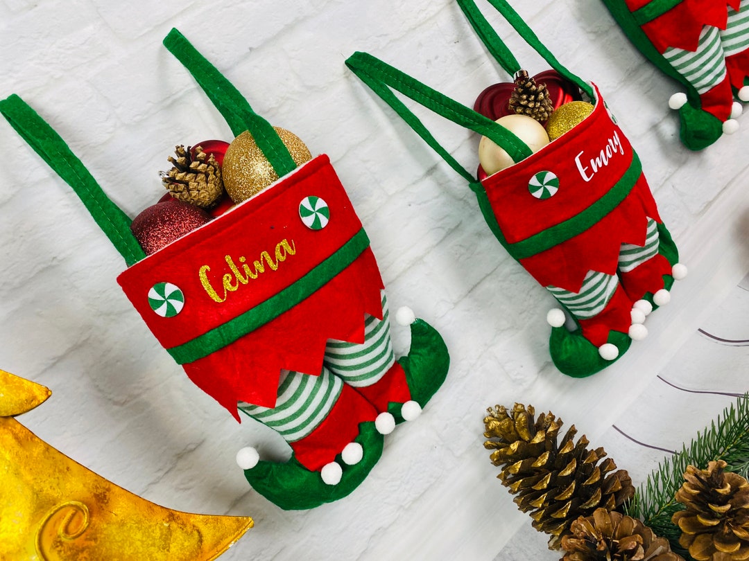 Christmas Personalized Gift Bags Elves Bags Bags Gift Bag Etsy UK