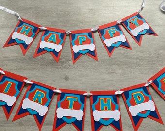 Wimpelkette Kindergeburtstag PAW PATROL Happy Birhtday Birhtdayparty Dekoration Birhtday Namenskette Birhtdaydeko Geburtstagsdekoration