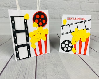 Bolsa de fiesta invitado regalo tarjeta de invitación cine bolsas de golosinas fiesta de cumpleaños feliz cumpleaños Disney niños fiesta tarjeta de invitación