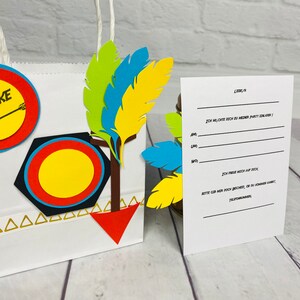 Gift bags invitation card set archery goodie bags children's birthday birthday party happy birthday kids party invitation card image 3