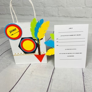 Gift bags invitation card set archery goodie bags children's birthday birthday party happy birthday kids party invitation card image 6