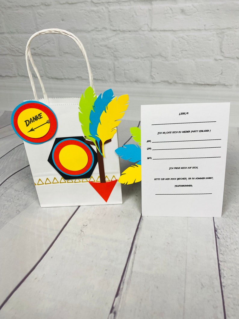 Gift bags invitation card set archery goodie bags children's birthday birthday party happy birthday kids party invitation card image 6