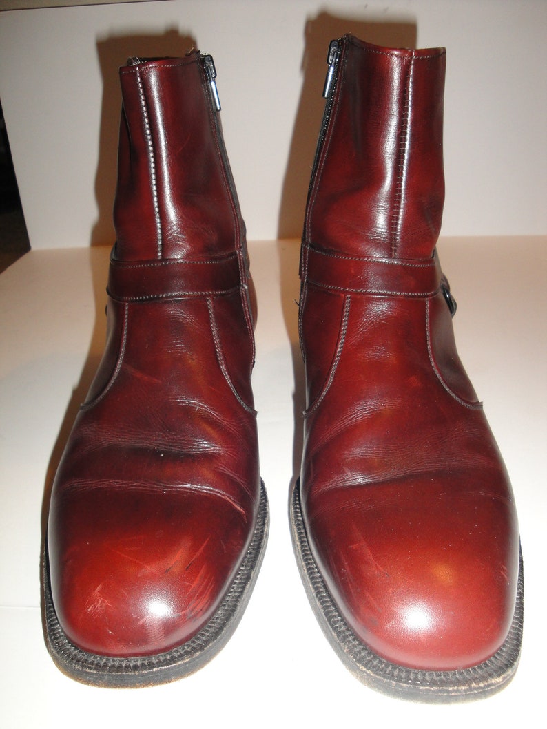 Breather Wright vintage Maroon Leather Mens Mod Boots shoe