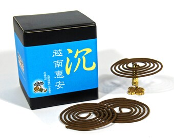 Vietnam Hoi-an Chen Xiang Agarwood Aloeswood Incense Coils 48pcs 3.5hrs with Incense Clip - Taiwan Incense House