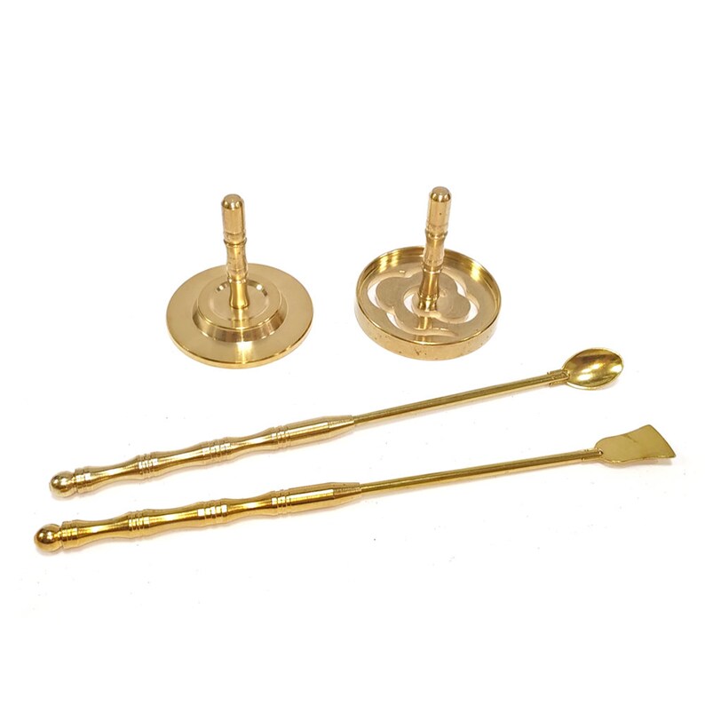Shape Incense Powder Set Brass Tool Cloud Mold 2 Incense Powders Each