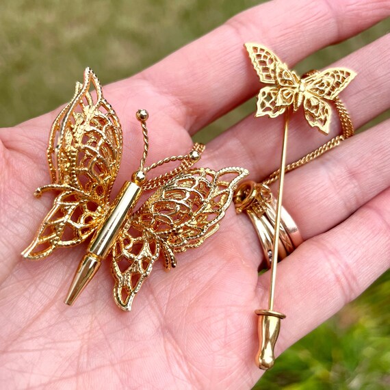 Vintage MONET butterfly stick pin | butterfly jew… - image 8