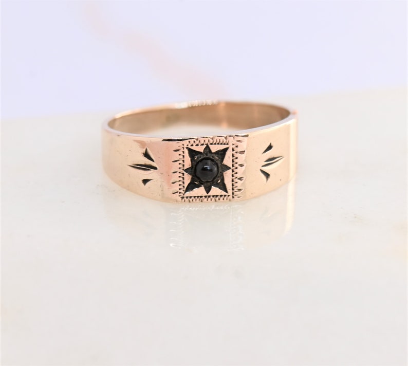 Antique Victorian baby ring 10k rose gold cabochon band Etsy