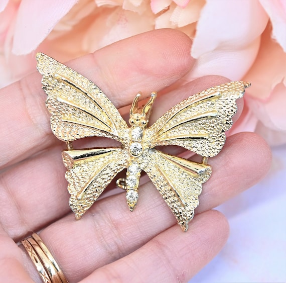 Vintage Gerry s Butterfly Brooch Gold Tone Figural Pin Costume