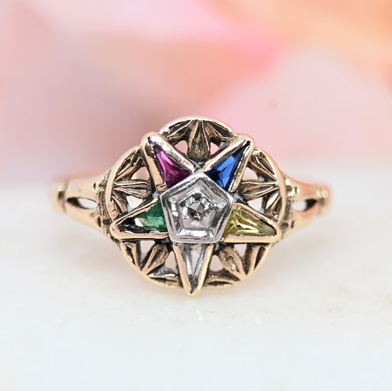Eastern star deals diamond ring
