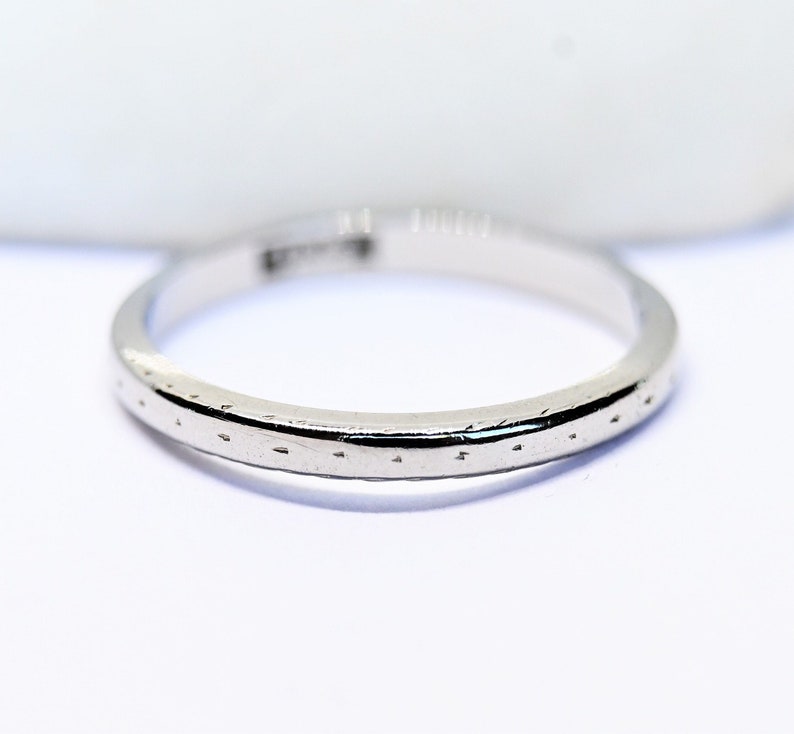 JR Wood /& Sons 18k Art Deco wedding ring white gold wheat patterned eternity band Size 4.5 1920 1930 vintage antique thin stacking ring