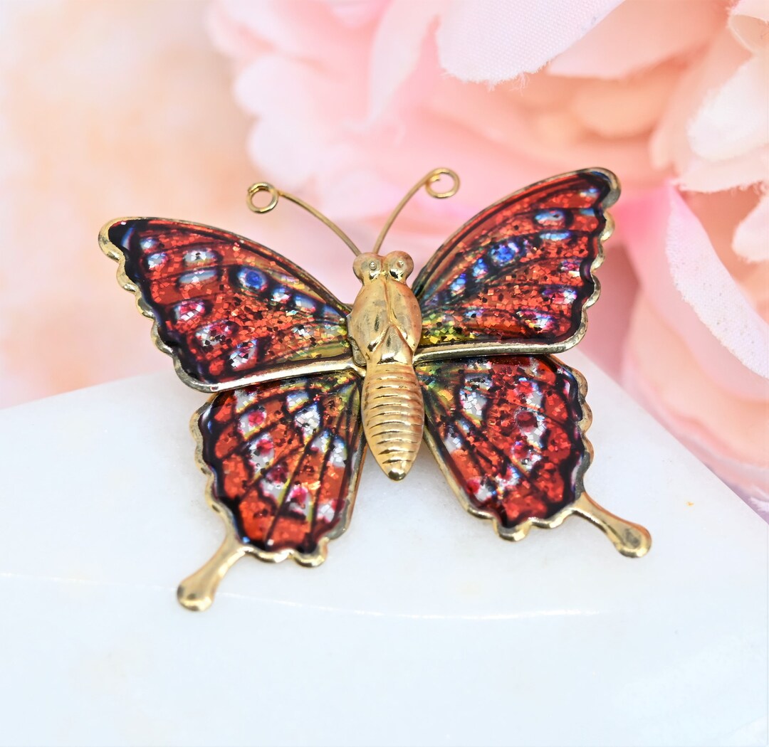 2 Pary Nausnice Retro Butterfly Red Agate main image 0