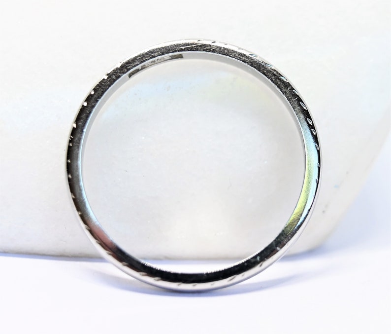 JR Wood /& Sons 18k Art Deco wedding ring white gold wheat patterned eternity band Size 4.5 1920 1930 vintage antique thin stacking ring