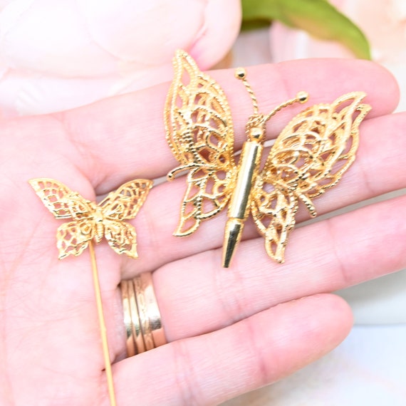 Vintage MONET butterfly stick pin | butterfly jew… - image 2
