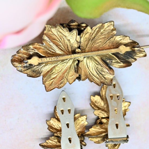 Sparkling vintage brooch dress clip set amethyst … - image 4