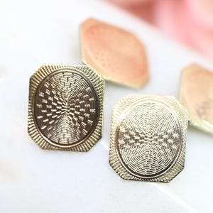 Antique cufflinks gold tone Art Deco engine turned cuff buttons Plainville Stock Co men’s jewelry formal accessory for groom gift for him