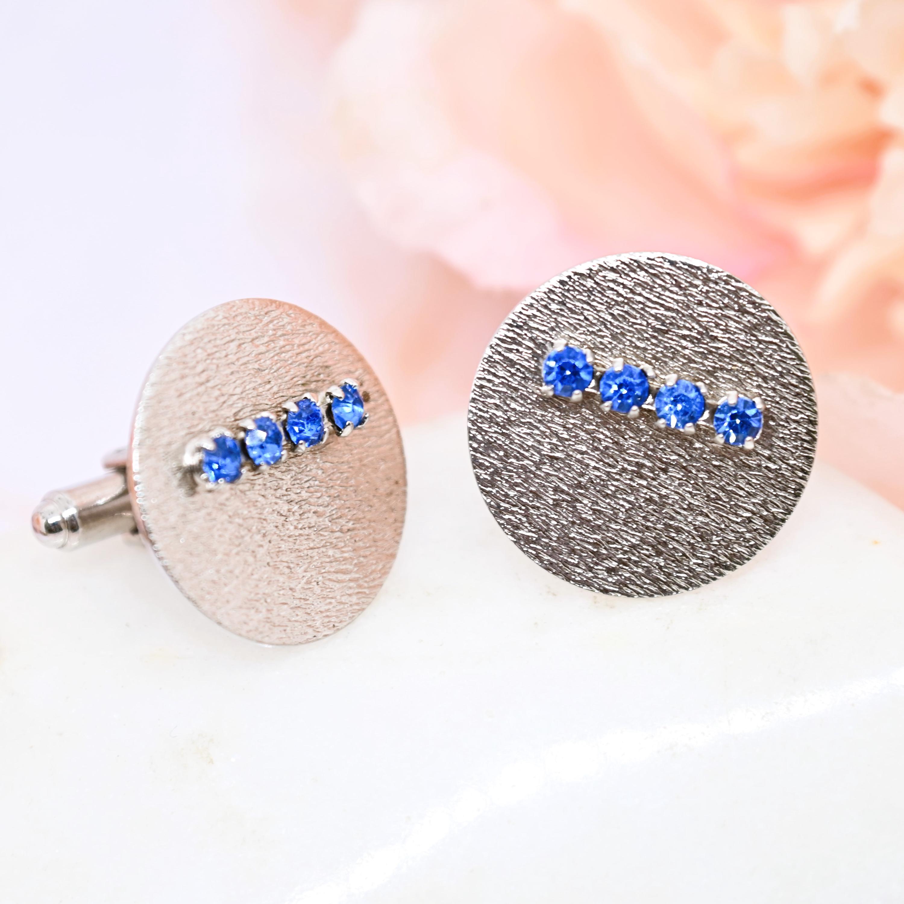 Boutons De Manchette Anson Pour Homme - Modèle Ovale Texturé Couleur Or - En Métal - Occasion