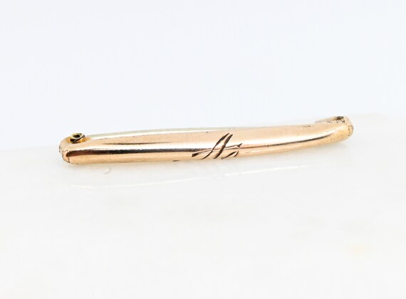 Antique A monogram gold lingerie pin initial jewel