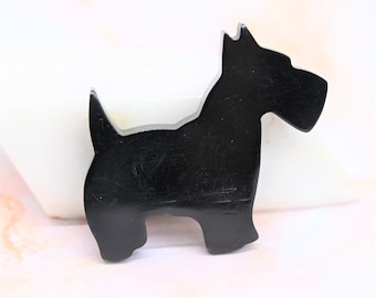 Black scottie dog brooch Scottish terrier pin animal vintage costume jewelry for her unique gift for dog lover