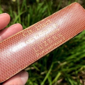 Joyero marrón vintage, caja coleccionable de LUZERN, Suiza, tapa con bisagra, patrón de diamantes, detalles dorados