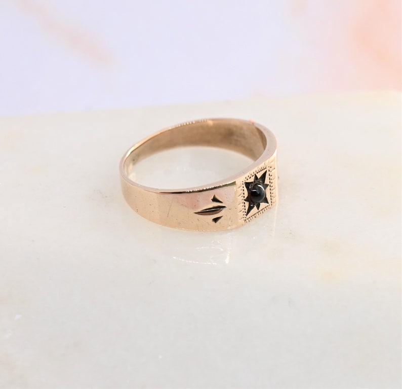 Antique Victorian baby ring 10k rose gold cabochon band Etsy