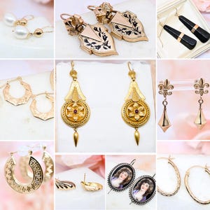 Pendientes vintage de oro de 14 quilates con alas de ángel de 5/8", pequeños y livianos, de oro amarillo 585, elegantes y esculpidos, joyería fina, regalo para ella. imagen 9