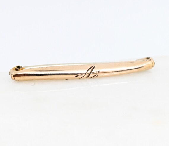 Antique A monogram gold lingerie pin initial jewel