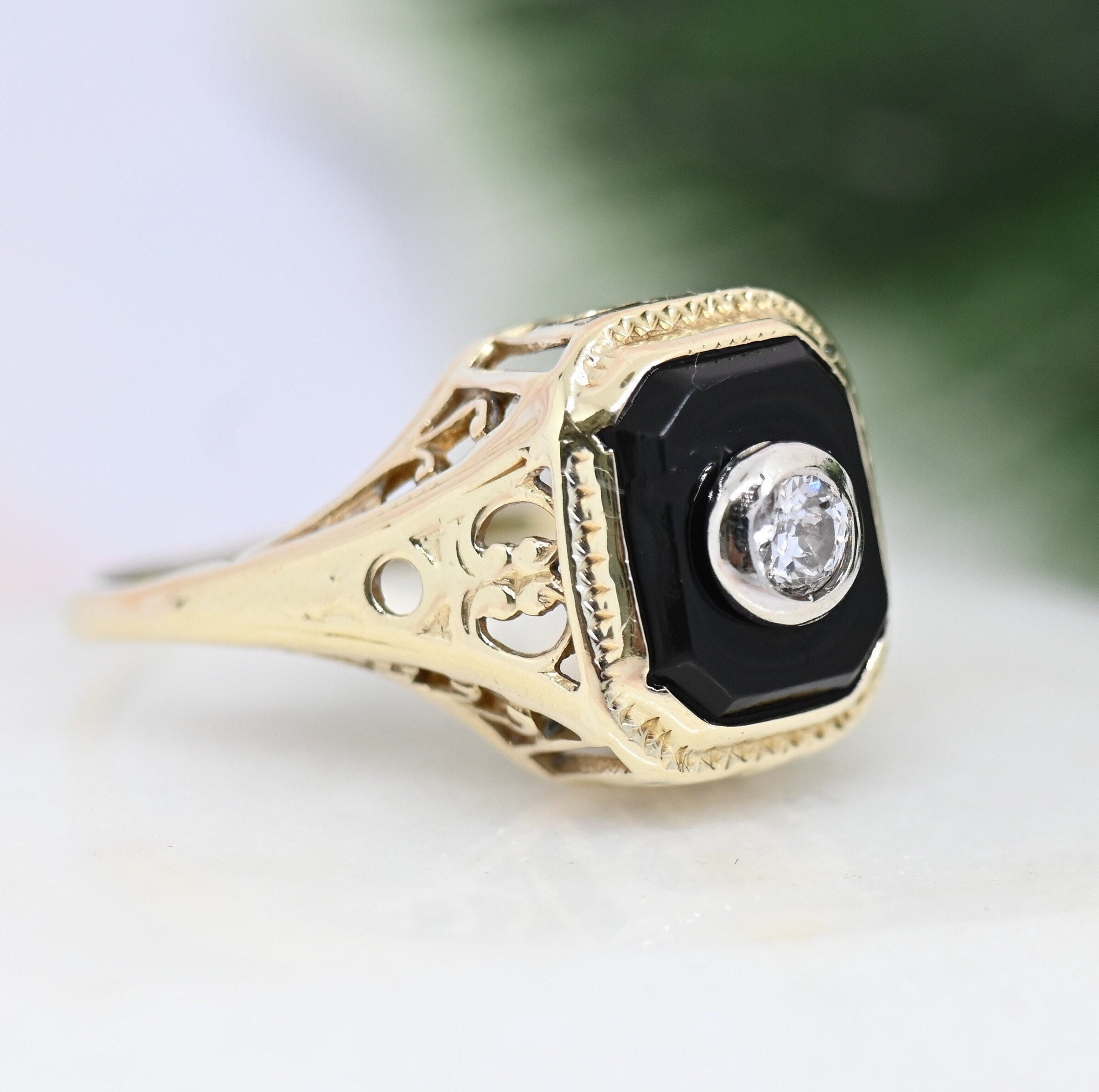 Art deco pinky best sale ring