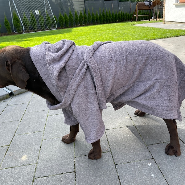 Bademantel für Hunde (aus Walkfrottee o. Wellnessfleece) Hundemantel diverse Größen Hundehandtuch