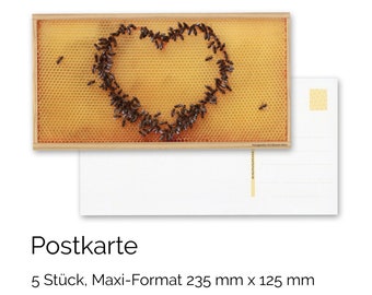 Postkarten Motiv Bienen-Herz (5 Stück)