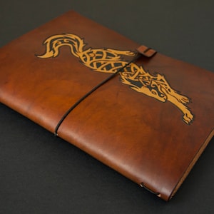 Travelers Notebook Cover - Celtic Wolf | Refillable Journal Cover | A5 | A6 | Field Notes | Personal | Passport