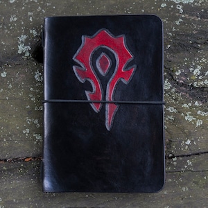 Travelers Notebook Cover A6 - WOW Horde. Midori-style notebook cover. Refillable Journal Cover.