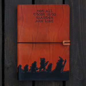 Not all those who wander are lost - Leather Travelers Notebook Cover. All Sizes.