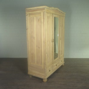 24414 Cupboard Wardrobe Art Nouveau 1900 Solid Antique Pine