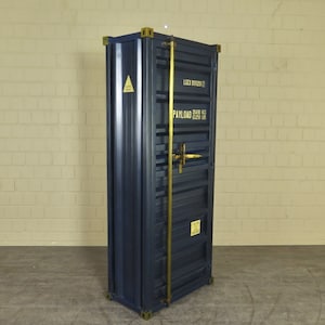 23786 Minibar Barkast Container Blauw-Goud 0,74 mtr