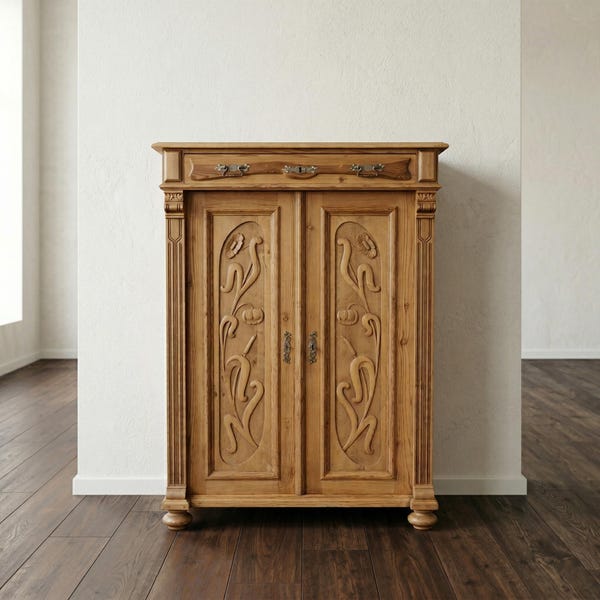 28392 Vertiko Jugendstil 1900 massiv Kiefer Antik