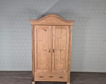 26055 Cabinet Wardrobe Art Nouveau 1900 solid pine antique