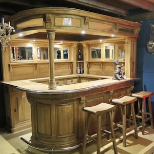 24138 Home bar hoekbar teakhout 2,60 m horeca apparatuur