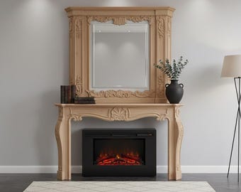 27720 Kaminumrandung Kaminkonsole mit Aufsatz Eiche 1,90 m