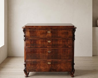 28727 Kommode Biedermeier 1850 Mahagoni furniert Antik