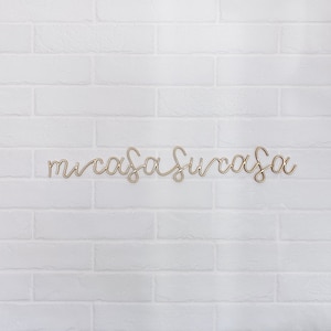 Mi Casa Su Casa Sign, Mi Casa Su Casa, Mi Casa Su Casa Wall Art, Gold Metal Wire Wall Art, Metal Mi Casa Su Casa Sign