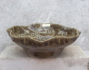 handmade bowl - high ceramic bowl for fruit and other things - fruit bowl - ceramic table decoration - bowl pottery