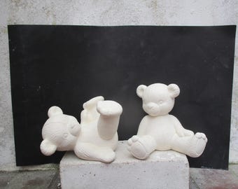 Set med 2 björnar för målning eller glasering - gjutning av keramik - ämnen / blanks - för egen design - keramiska figurer för egen målning -