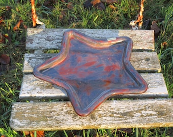 Star plate - Plate in star shape - Ceramic plate - Ceramic bowl flat - Bowl in the shape of a star - Christmas decoration - Christmas decoration