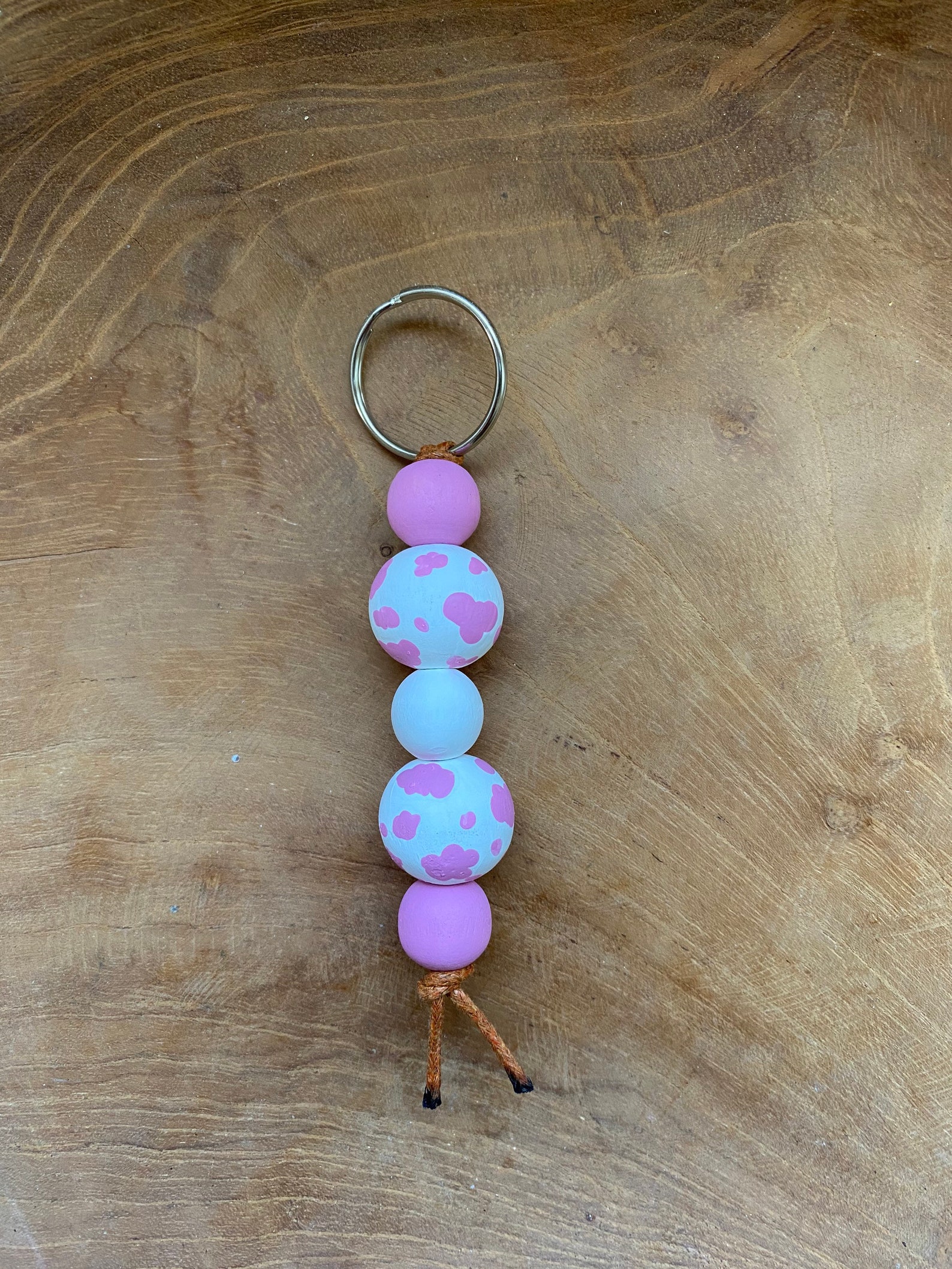 5bead White and Pink Cow Keychain for Women Beaded Keychain Etsy